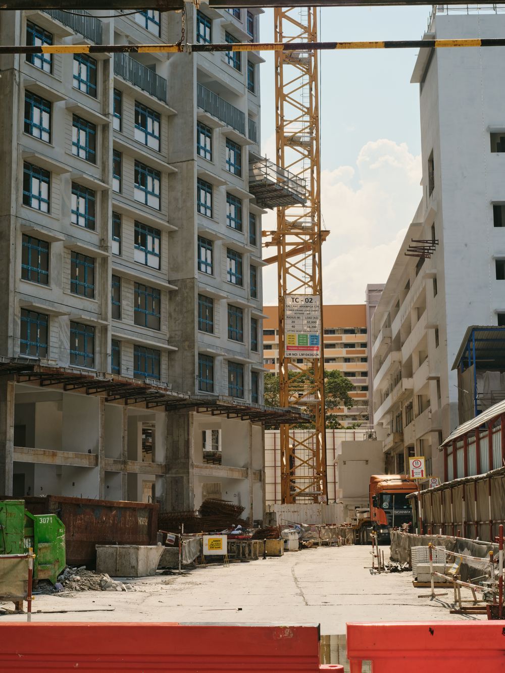 Construction crew working on an active jobsite